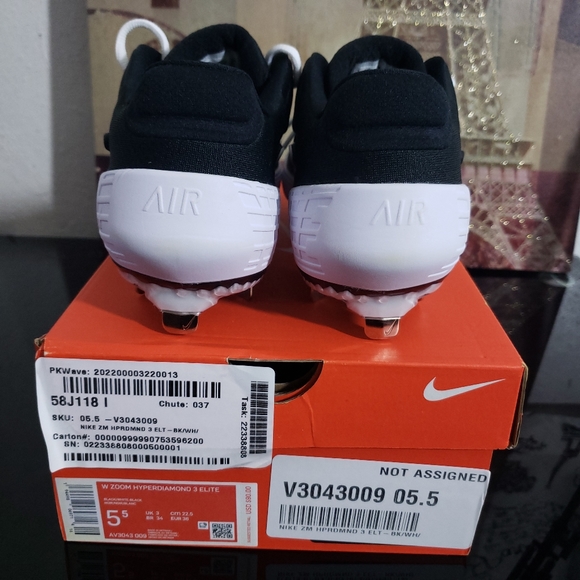💯NEW Nike Zoom Hyperdiamond 3  Women's • Black/White/Black💯Original💯 - Picture 6 of 6